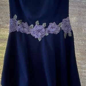 B Darlin Deep Blue Dress with Purple Accents